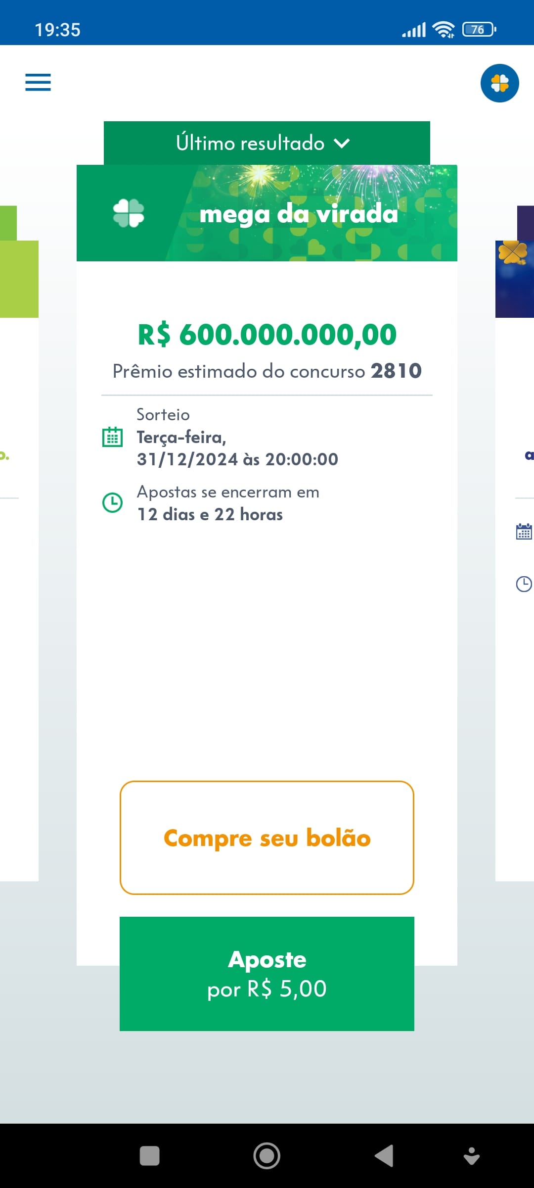 Bolão mega da virada 2024