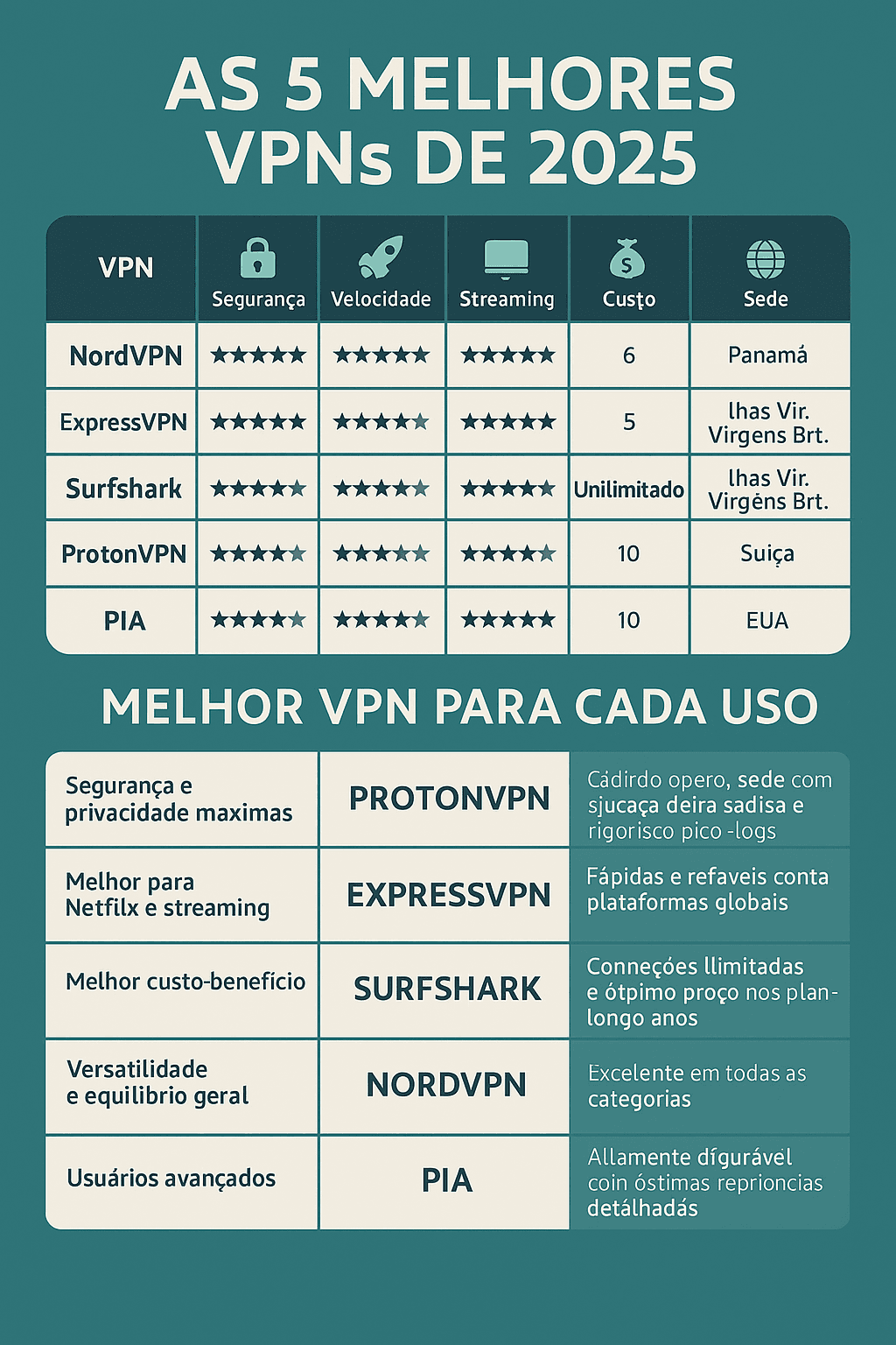 5 melhores vpns de 2025