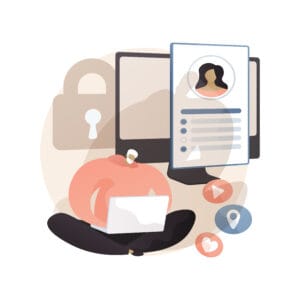 Cyberstalking abstract concept vector illustration.