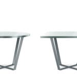 Modern tables with round and square glass top