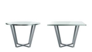 Modern tables with round and square glass top