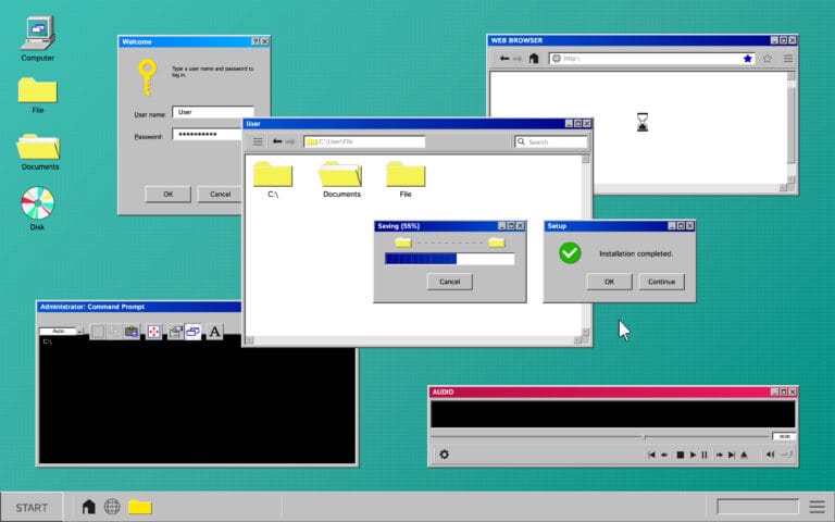 Old Computer Interface Composition