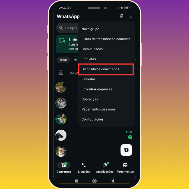 Passo 7: Acesse “Aparelhos conectados”