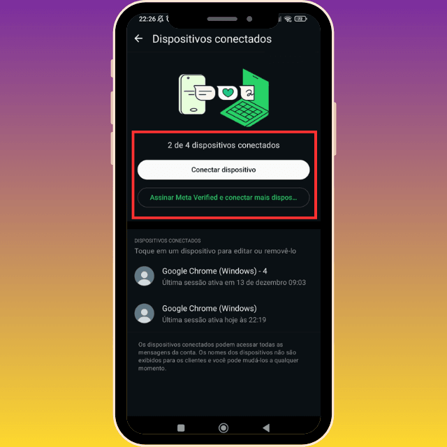 Passo 8: Toque em “Conectar um aparelho”