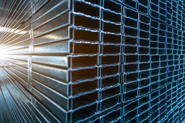 Close-up of the texture of stainless steel