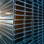 Close-up of the texture of stainless steel