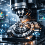 maquina cnc de 5 eixos em funcionamento com software